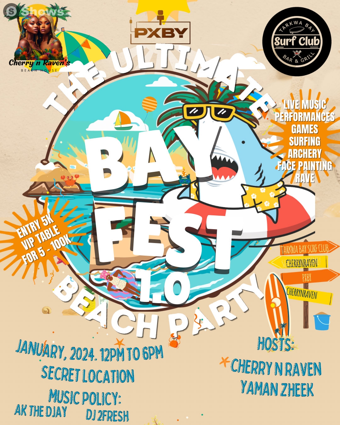 Tarkwa Bay Surf Club venue