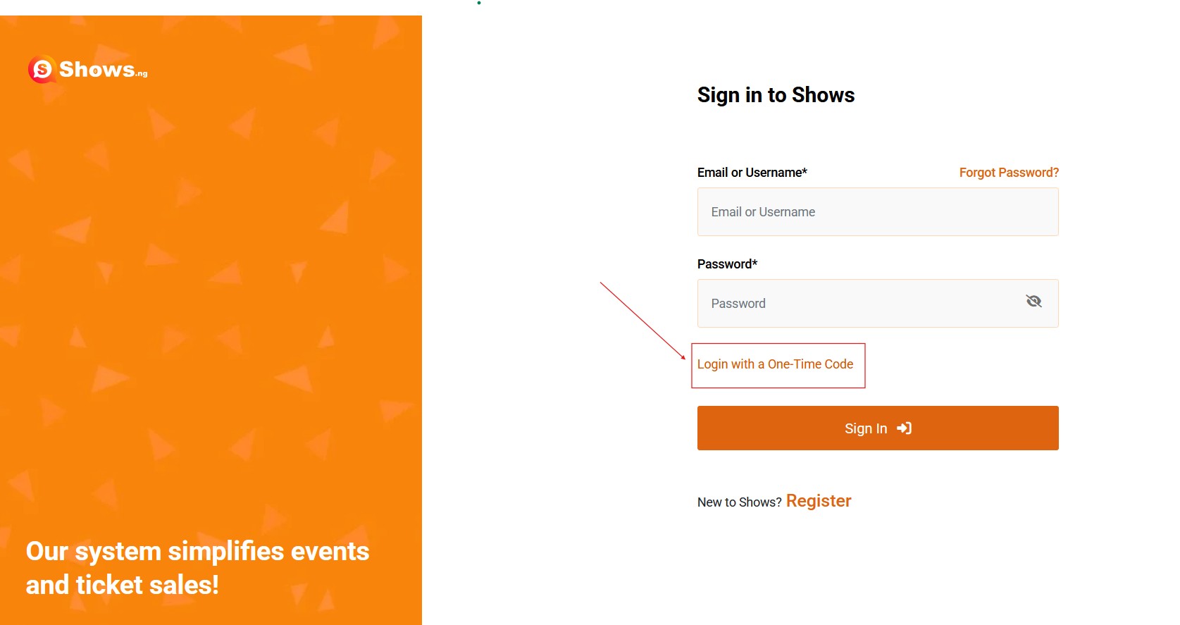 How to Use the One-Time Login Code